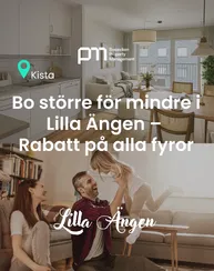 Kampanjannons för Kista: 'Bo större för mindre i Lilla Ängen — rabatt på alla fyror'
