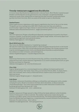 Trendy restaurants autumn 2024 guide on the same sage-green editorial template